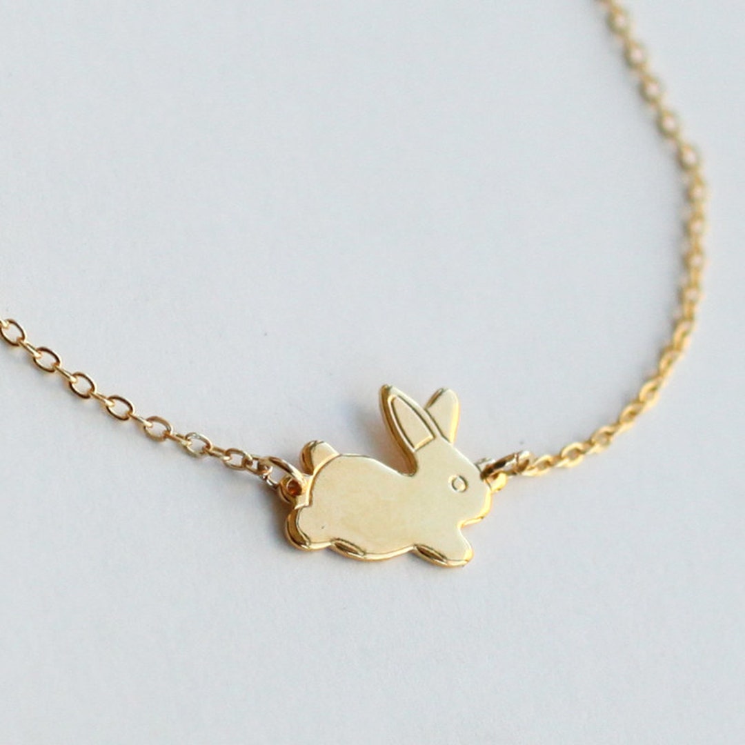 Gold Rabbit Necklace Bunny Necklace Gold Rabbit Rabbit Bunny