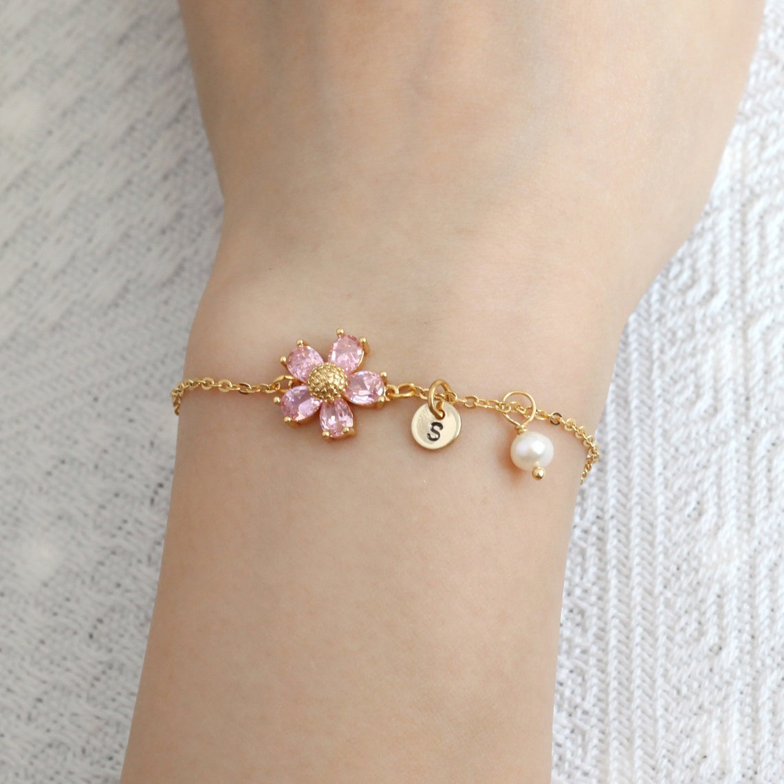 Flower girl bracelet toddler flower girl personalized flower Etsy