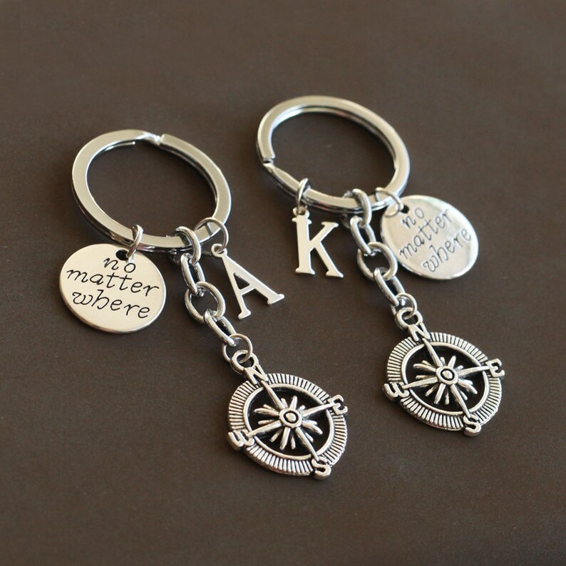 Best friends keychain Compass keychain no matter where Etsy