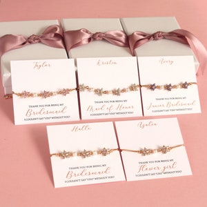 personalisiertes Brautjungfer Geschenk, Süßwasser Perlen Armband Blumenmädchen Armband Hochzeit handgemachte Schmuck Geschenk Valentinstag Geschenk für sie