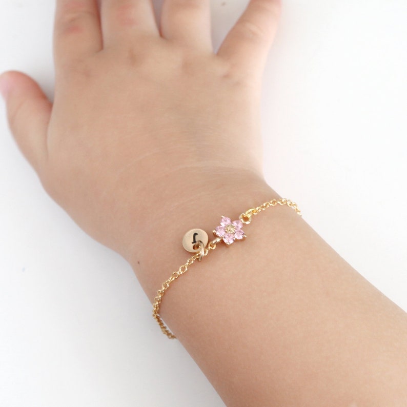 flower girl bracelet, toddler flower girl proposal, personalized flower girl gift, little girl bracelet wedding gift, handmade jewelry image 2