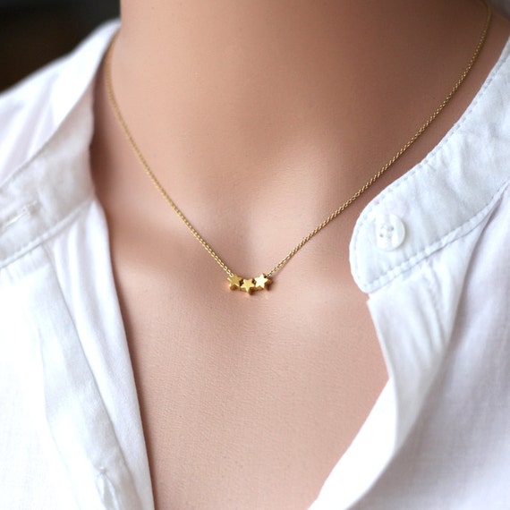 Tiny Gold Plated Star on Gold Plated Chain Modern Minimalist Necklace Gold Plated Star Necklace Tiny Star Necklace