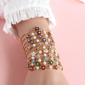 personalized bridesmaid gift, freshwater pearl bracelet flower girl bracelet, wedding handmade jewelry gift Valentine's Day gift for her image 8