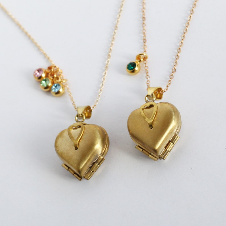 Vintage Heart Locket Necklaces Family Locket Memorial Etsy