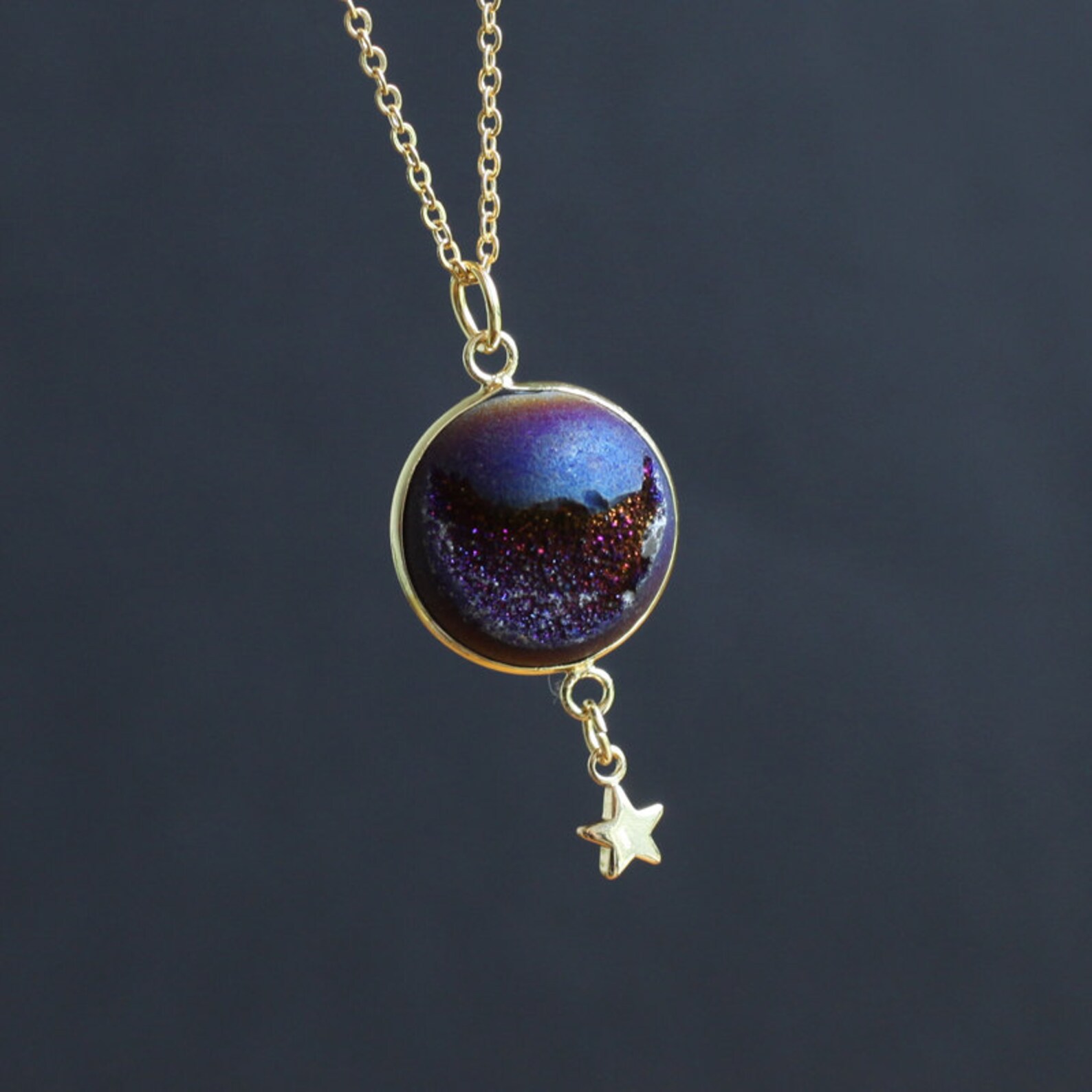 Space necklace Necklace agate necklace Universe Etsy