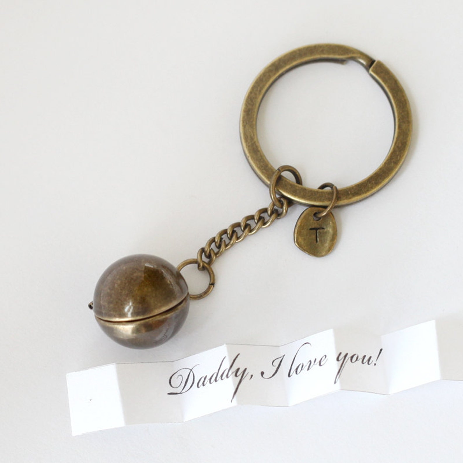 Antique brass Secret Message keychain jewelryPersonalized Etsy