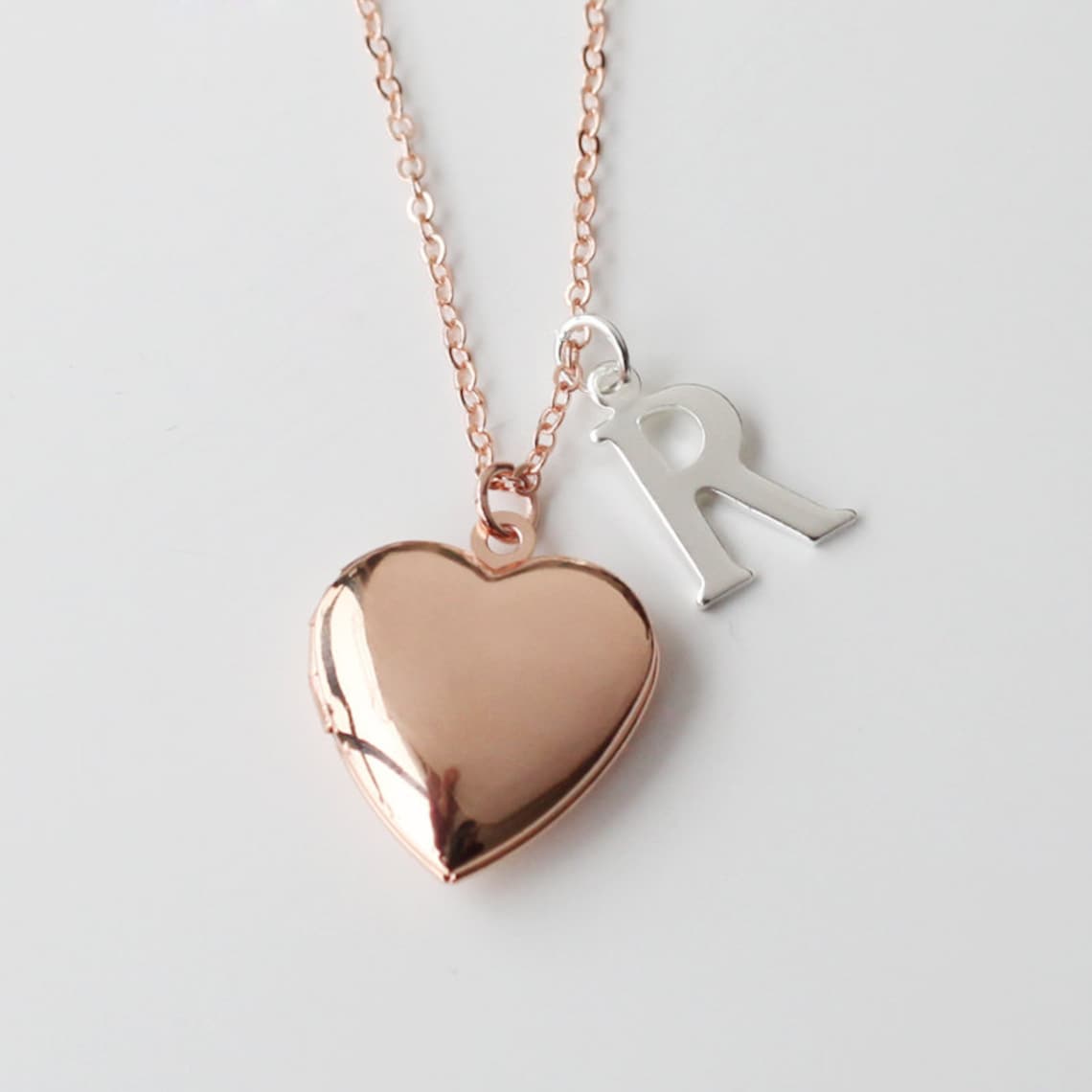 Locket necklace rose gold heart Locket Necklace mother of Etsy