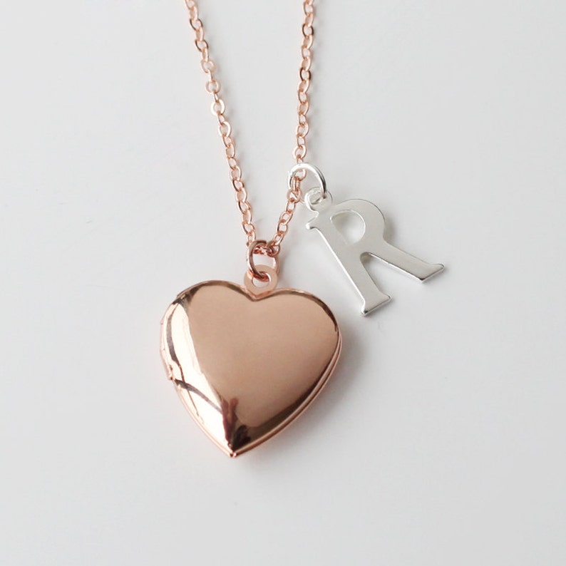 Locket necklace rose gold heart Locket Necklace mother of Etsy