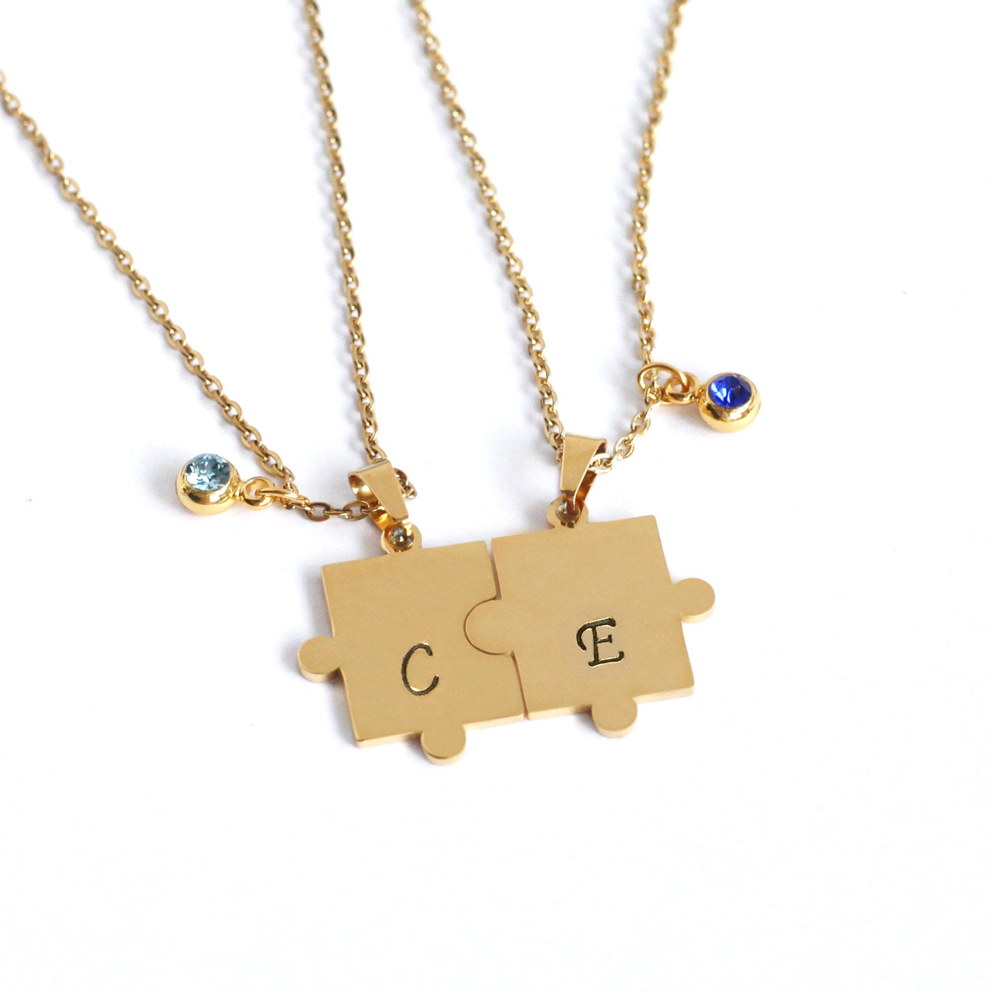 Best Friend Necklace Set of 2 Puzzle Necklaces 2 Sisters Etsy