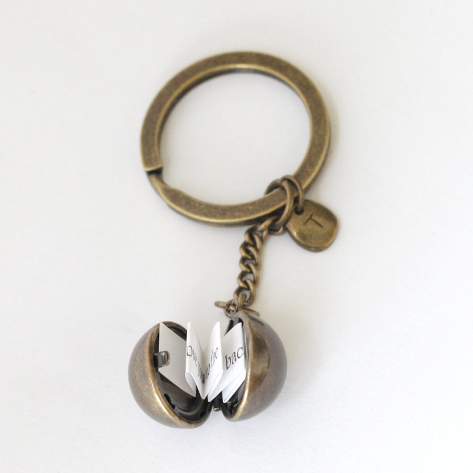 Antique brass Secret Message keychain jewelryPersonalized Etsy