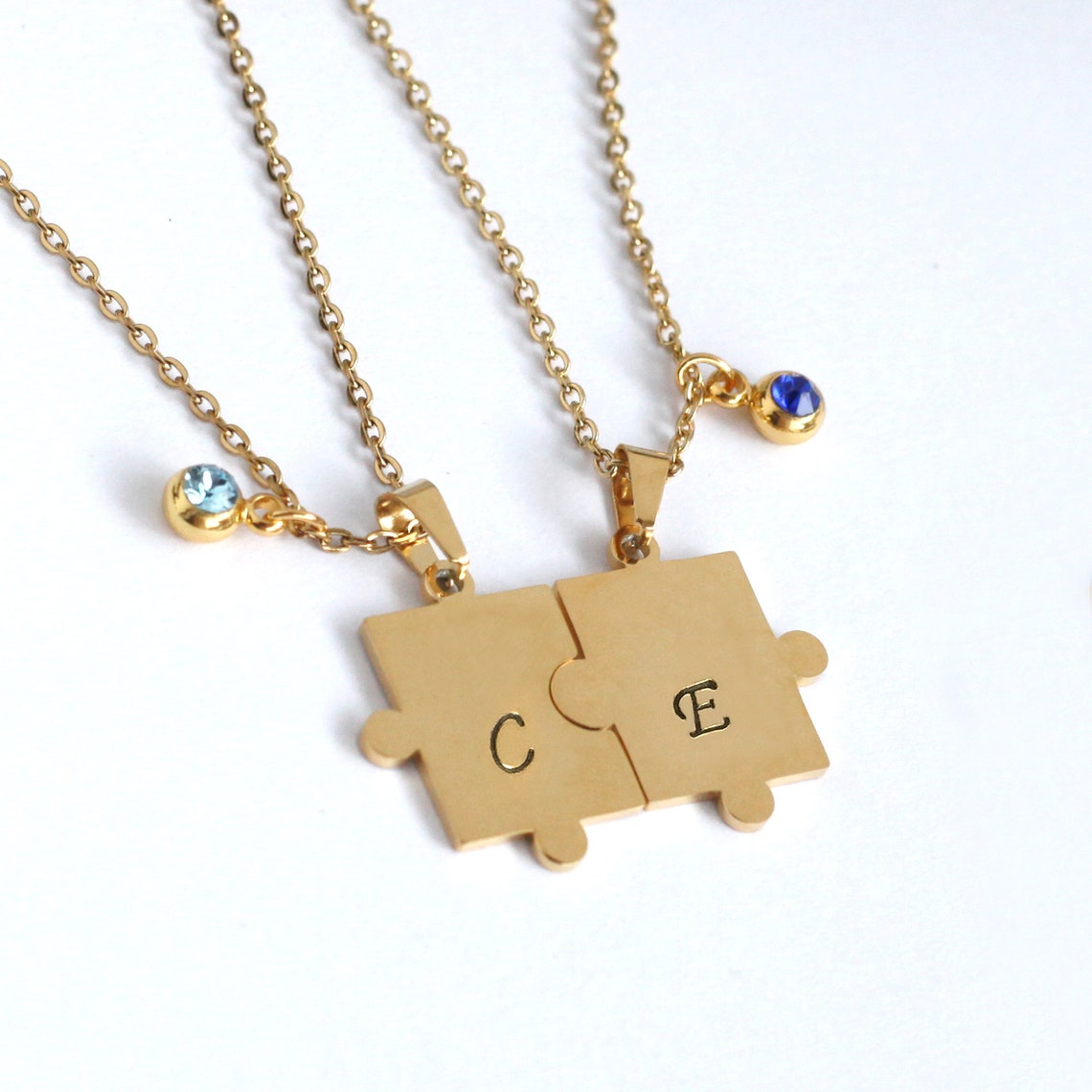 Best Friend Necklace Set of 2 Puzzle Necklaces 2 Sisters Etsy