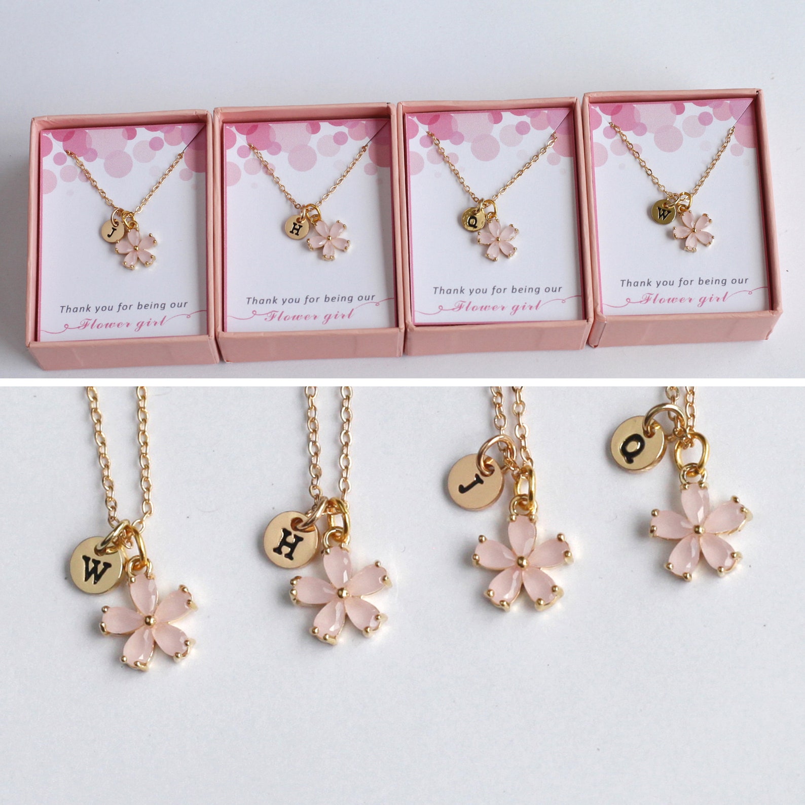 Flower girl necklace toddler flower girl set personalized Etsy