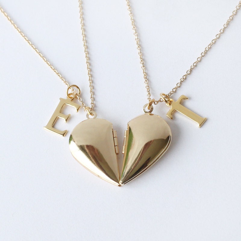 Gold half heart locket Necklaces love 