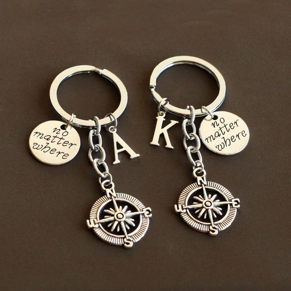 Best friends keychain Compass keychain no matter where Etsy