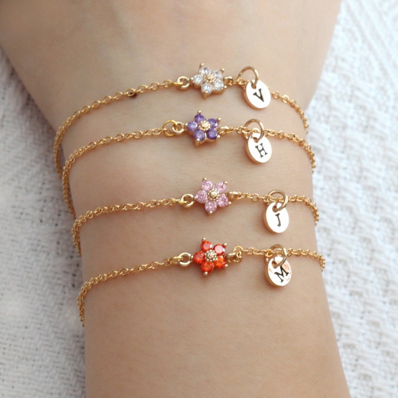 flower girl bracelet, toddler flower girl, personalized flower girl gift, little girl bracelet wedding, will you be my flower girl proposal image 5