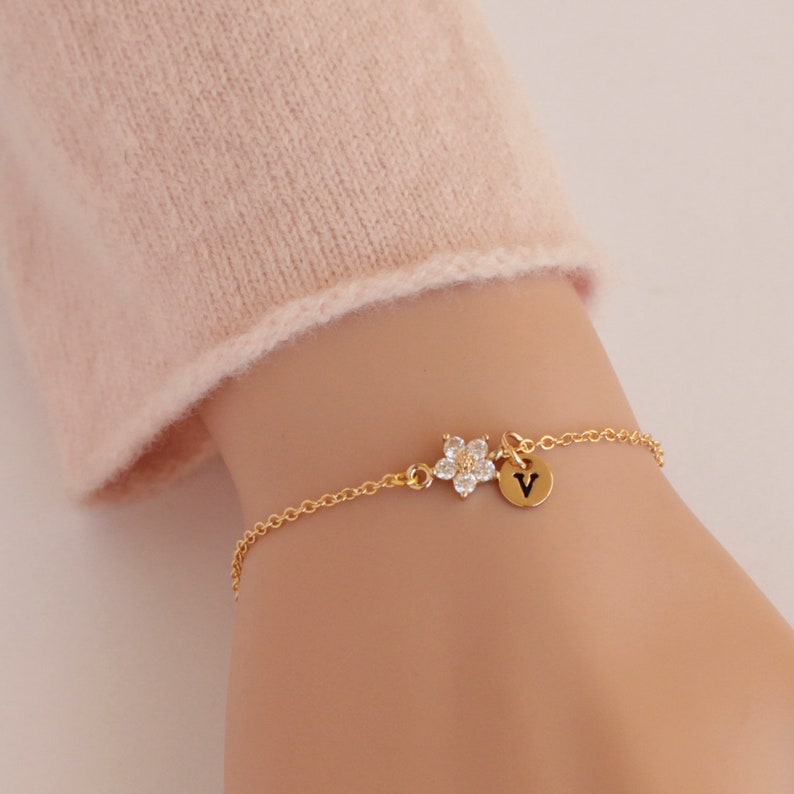 flower girl bracelet, toddler flower girl, personalized flower girl gift, little girl bracelet wedding, will you be my flower girl proposal image 3