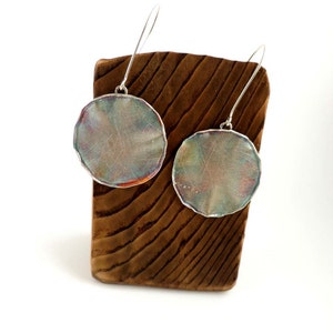 925 Sterling Silver earrings,Raw silver Boho .Gift For Women