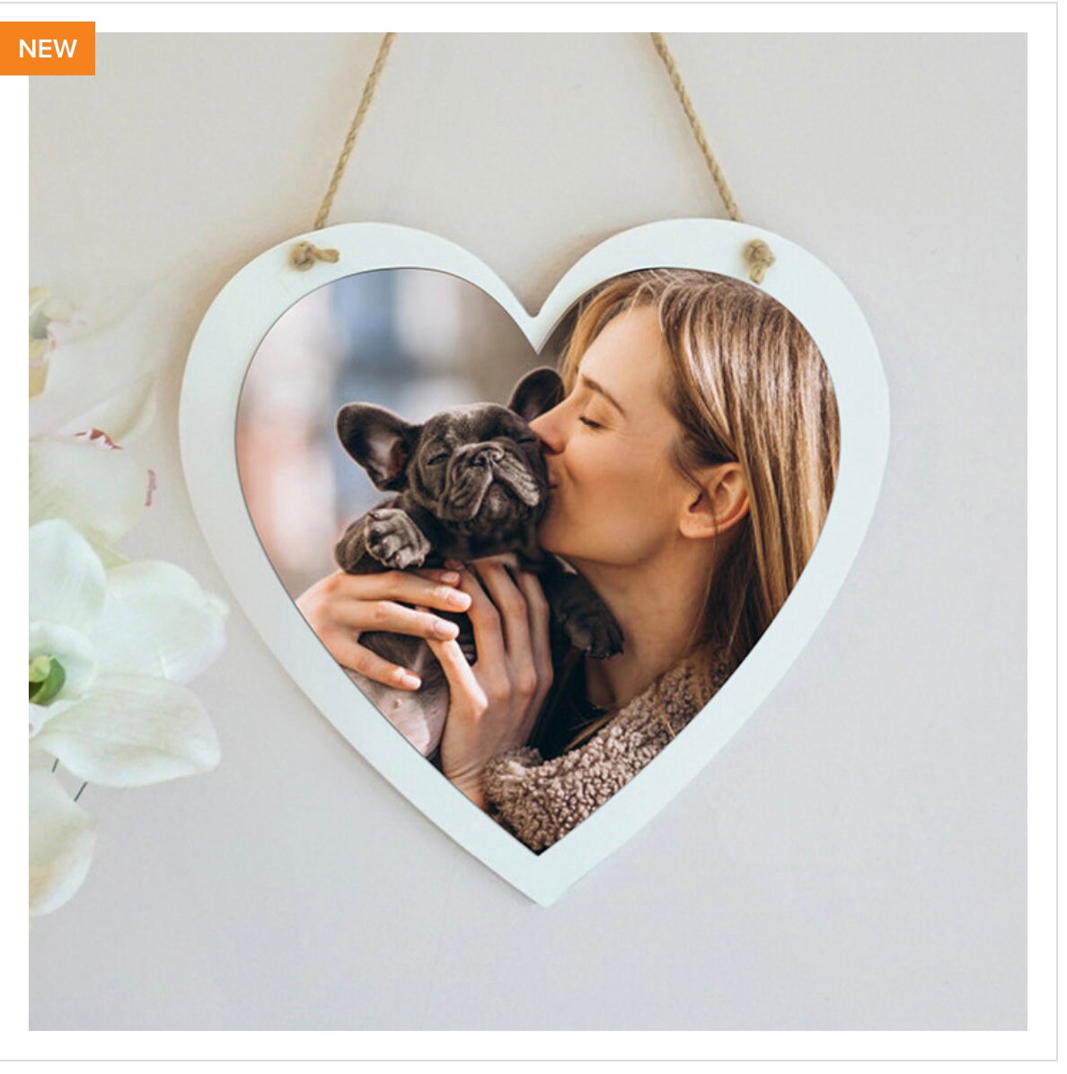 Personalized Heart Picture Frame Hanging Heart picture Wall Etsy