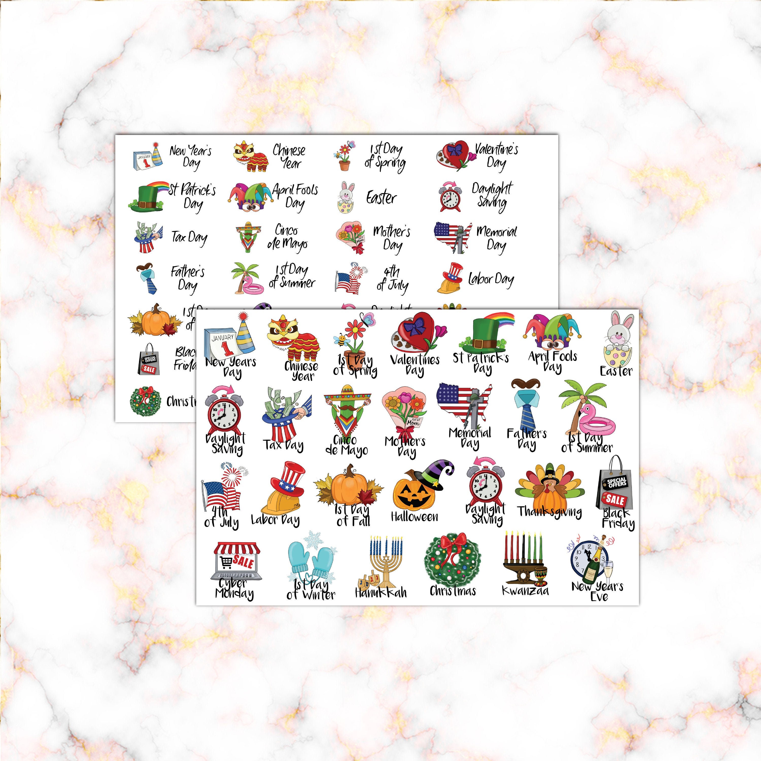 calendar holiday stickers planner stickers calendar etsy