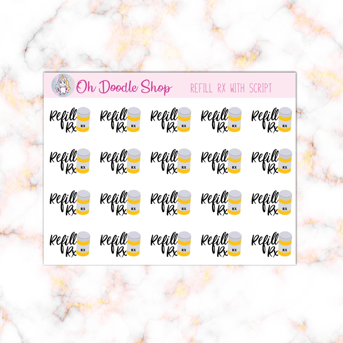 Refill Prescription Planner Stickers Medication Refill | Etsy