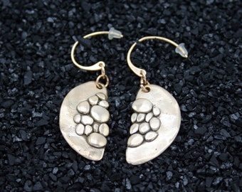 Boucles d'oreilles demi-lune (crochets) "galets"