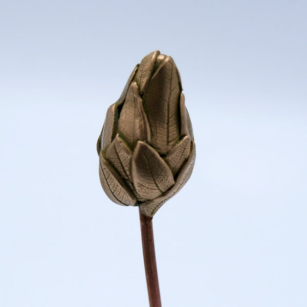 Les Botaniques - fleur en bronze "feuillage"