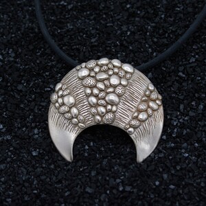 Bronze crescent moon necklace (large size)