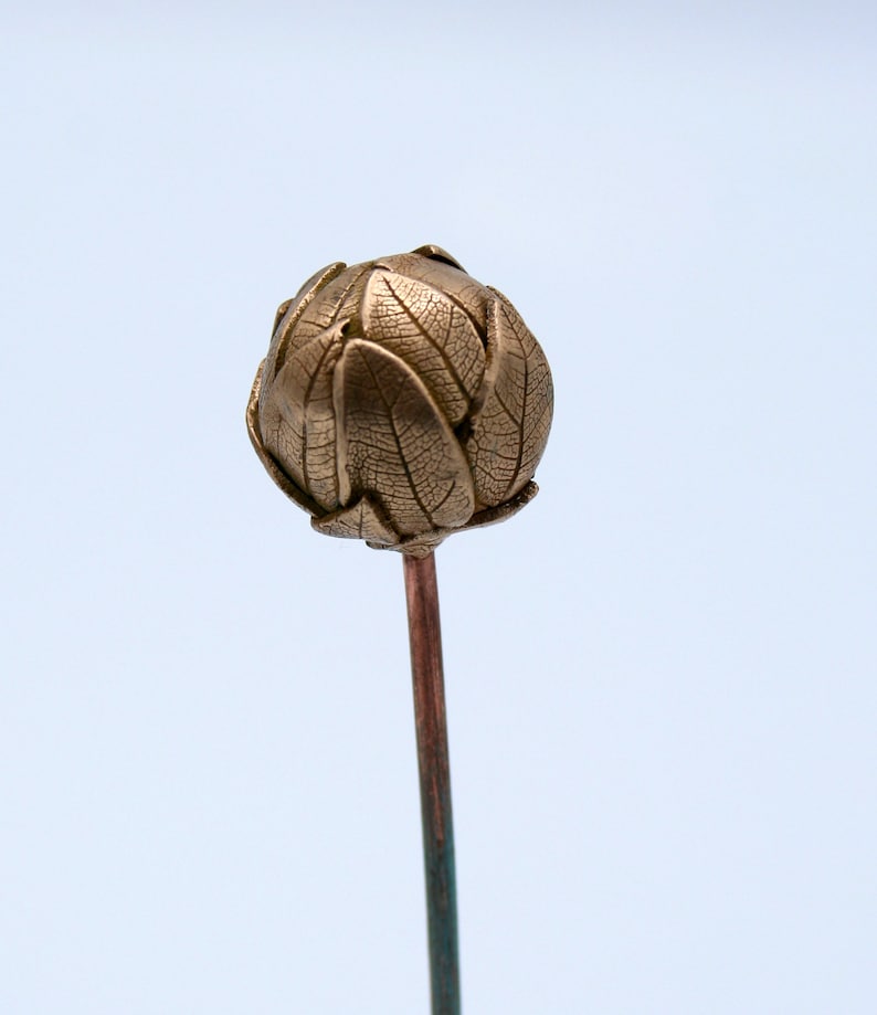 Les Botaniques fleur en bronze feuille image 1