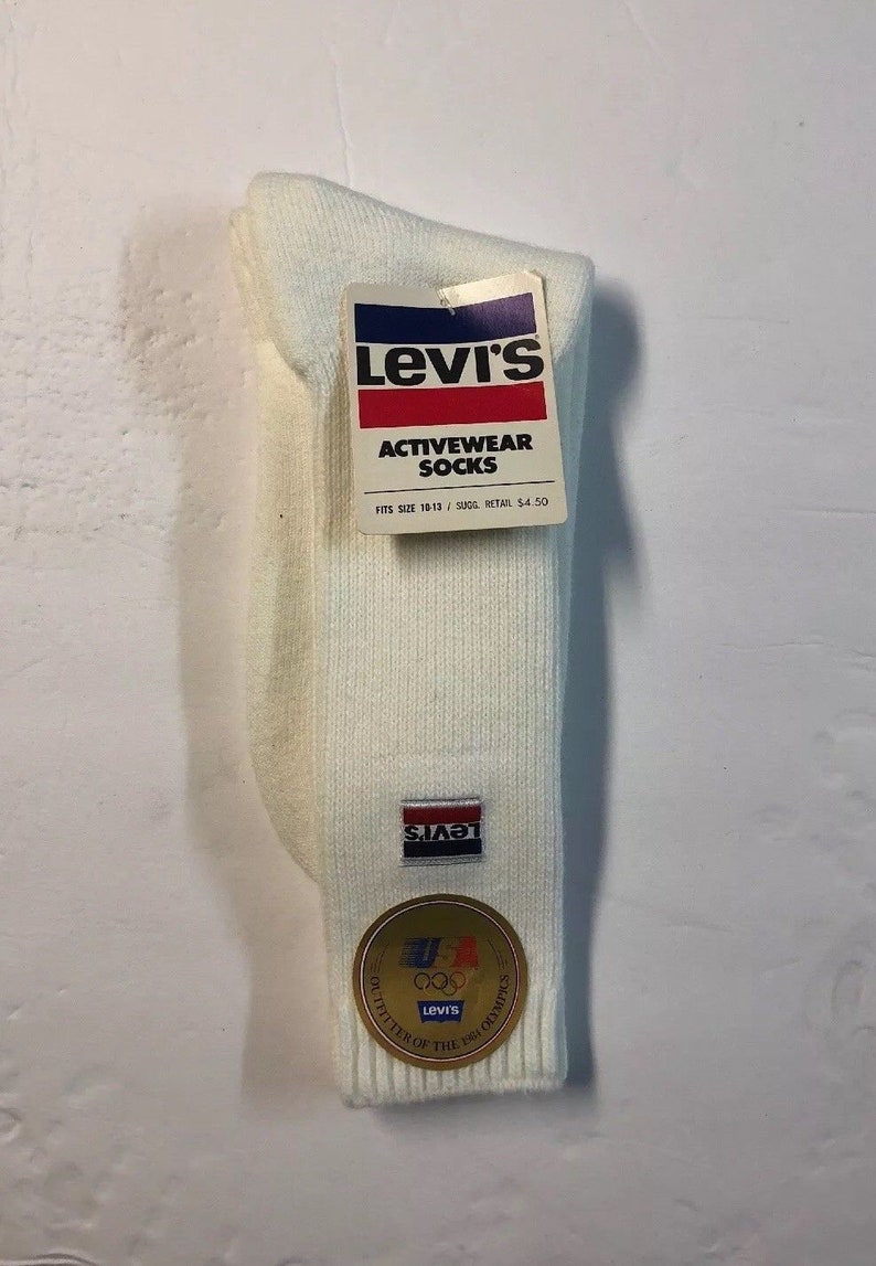 Vintage 1984/'s Levi/'s Socks Size 10-13 1 Pairs made in USA new 501 jeans