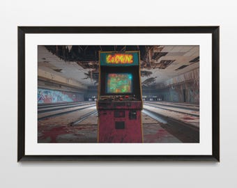 Sci-Fi Arcade Art, Retro, Steampunk, Futuristic, 80s, Dystopian, Wall Art, Poster, Print, Sci-Fi Aesthetic, Futuristic Art, Digital Download