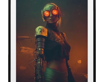 StarFighter Nell Sci-Fi Art Print, Dystopian Futuristic Pilot