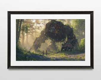 Sci-Fi Art, Robot, Retro, Steampunk, Futuristic, 80s, Dystopian, Wall Art, Poster, Print, Sci-Fi Aesthetic, Futuristic Art,