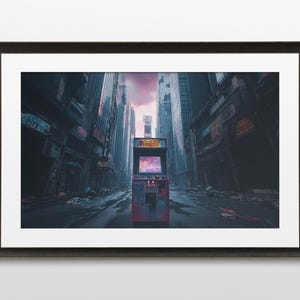 Sci-Fi Arcade Art, Retro, Steampunk, Futuristic, 80s, Dystopian, Wall Art, Poster, Print, Sci-Fi Aesthetic, Futuristic Art, Digital Download