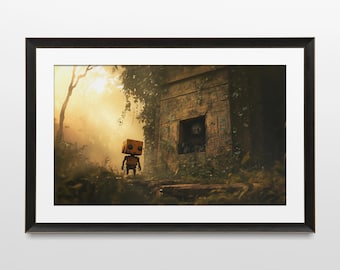 Sci-Fi Art, Robot, Retro, Steampunk, Futuristic, 80s, Dystopian, Wall Art, Poster, Print, Sci-Fi Aesthetic, Futuristic Art