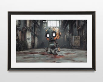 Sci-Fi Art, Robot, Retro, Steampunk, Futuristic, 80s, Dystopian, Wall Art, Poster, Print, Sci-Fi Aesthetic, Futuristic Art
