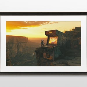 Sci-Fi Arcade Art, Retro, Steampunk, Futuristic, 80s, Dystopian, Wall Art, Poster, Print, Sci-Fi Aesthetic, Futuristic Art, Digital Download