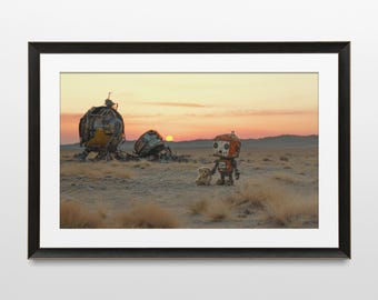 Sci-Fi Art, Robot, Retro, Steampunk, Futuristic, 80s, Dystopian, Wall Art, Poster, Print, Sci-Fi Aesthetic, Futuristic Art