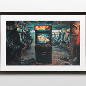 Sci-Fi Arcade Art, Retro, Steampunk, Futuristic, 80s, Dystopian, Wall Art, Poster, Print, Sci-Fi Aesthetic, Futuristic Art, Digital Download