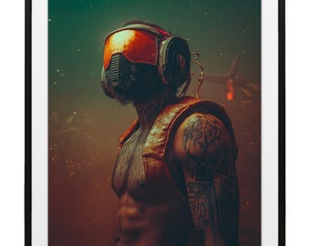 Sci-Fi Art Print, Starfighter Pablo, Dystopian Pilot