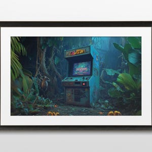 Sci-Fi Arcade Art, Retro, Steampunk, Futuristic, 80s, Dystopian, Wall Art, Poster, Print, Sci-Fi Aesthetic, Futuristic Art, Digital Download