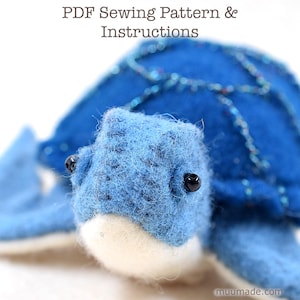 Felt Sea Turtle Sewing Pattern: DIY Nautical Decor Tutorial in English (PDF Download)