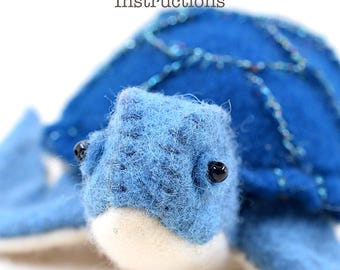 Felt Sea Turtle Sewing Pattern: DIY Nautical Decor Tutorial in English (PDF Download)