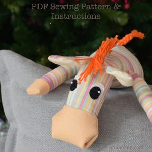 Horse & Zebra Sewing Pattern: DIY Stuffed Animal Plushie Tutorial in English (PDF Pattern)