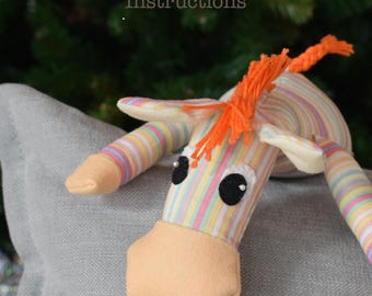 Horse & Zebra Sewing Pattern: DIY Stuffed Animal Plushie Tutorial in English (PDF Pattern)