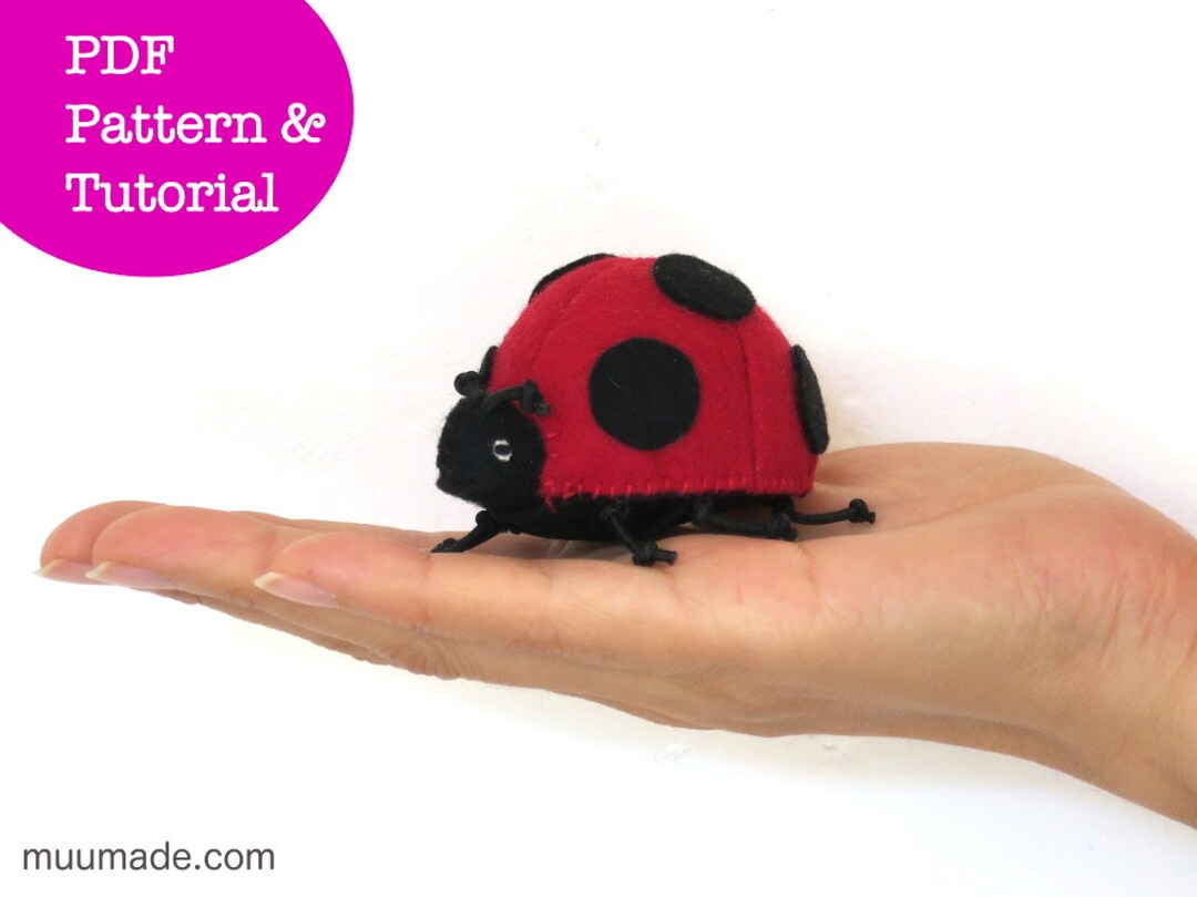 Ladybug Sewing Pattern, Easy Felt Finger Puppet Pattern, Ladybird, Bug, Insect, Craft for Kids