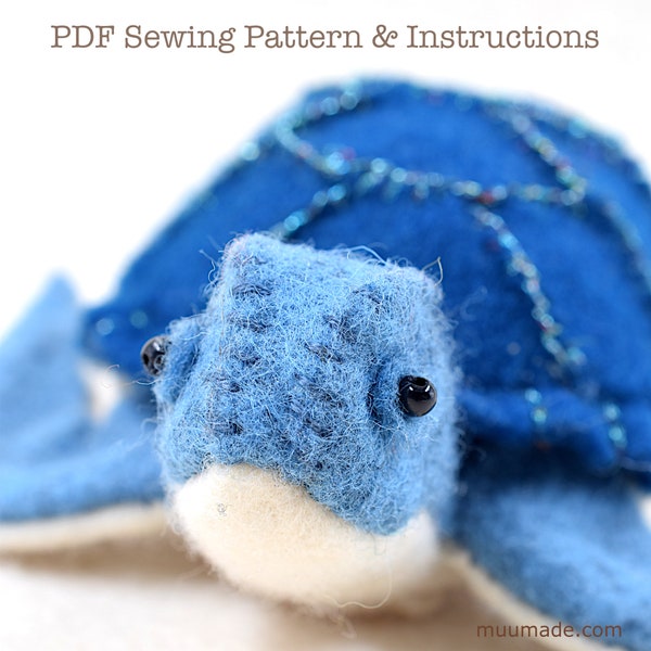 Sea Turtle Sewing Pattern, Felt Animal Pattern, Handmade Gift Idea, DIY Craft Project, Nautical Gift, Home Decor, Sewing gift, Sea theme