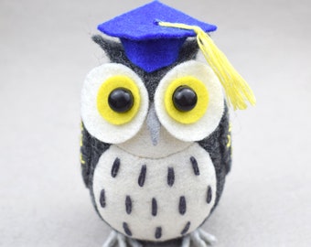 Owl Sewing Pattern, Felt Animal Pattern, DIY Craft, Stuffed Animal Pattern, Felt Toy, Handmade Gift, Felt Bird Ornament, Graduation gift