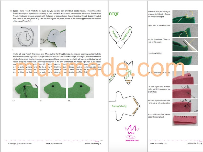 A felt bunny's sewing pattern & instructions are available for instant download from muumade.etsy.com.