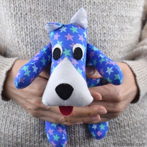 A soft fabric dog sewing pattern & instructions.