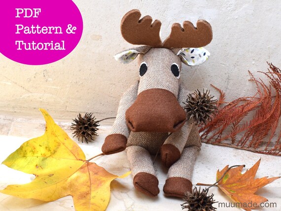 moose stuffed animal sewing pattern